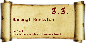 Baronyi Bertalan névjegykártya